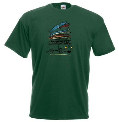 ΠΡΑΣΙΝΟ ΣΚΟΥΡΟ t-shirt FRUIT OF THE LOOM με στάμπα BUS